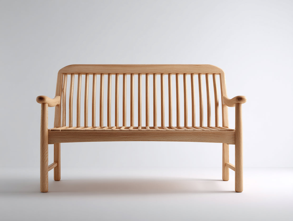Bancos de jardín de madera con respaldo de listones 130 x 58 x 86 cm - madera natural - diseño clásico para exterior
