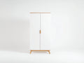 Armarios de 2 puertas en madera de ingeniería 80x40x160 cm - blanco-madera natural - estilo moderno