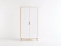 Armarios de 2 puertas 90x45x160 cm - blanco-roble claro - diseño nórdico para dormitorio