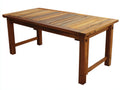 Mesas de jardín de madera 180x90x75 cm - marrón natural - tablero de lamas