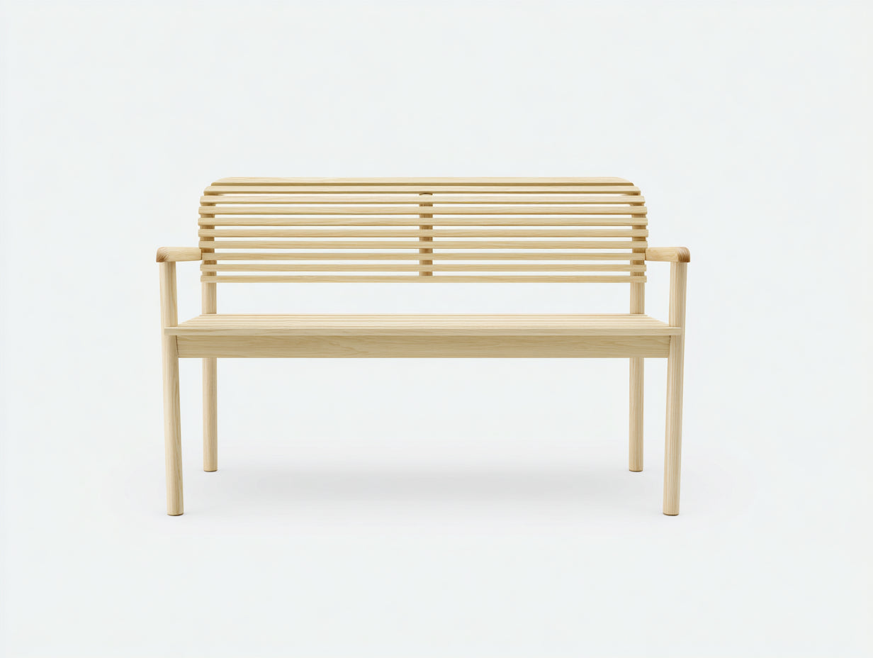 Bancos de jardín de madera 120x55x78 cm - madera natural - respaldo de listones