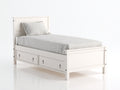 Camas individuales de madera 203x98x100 cm - blanco - con 2 cajones