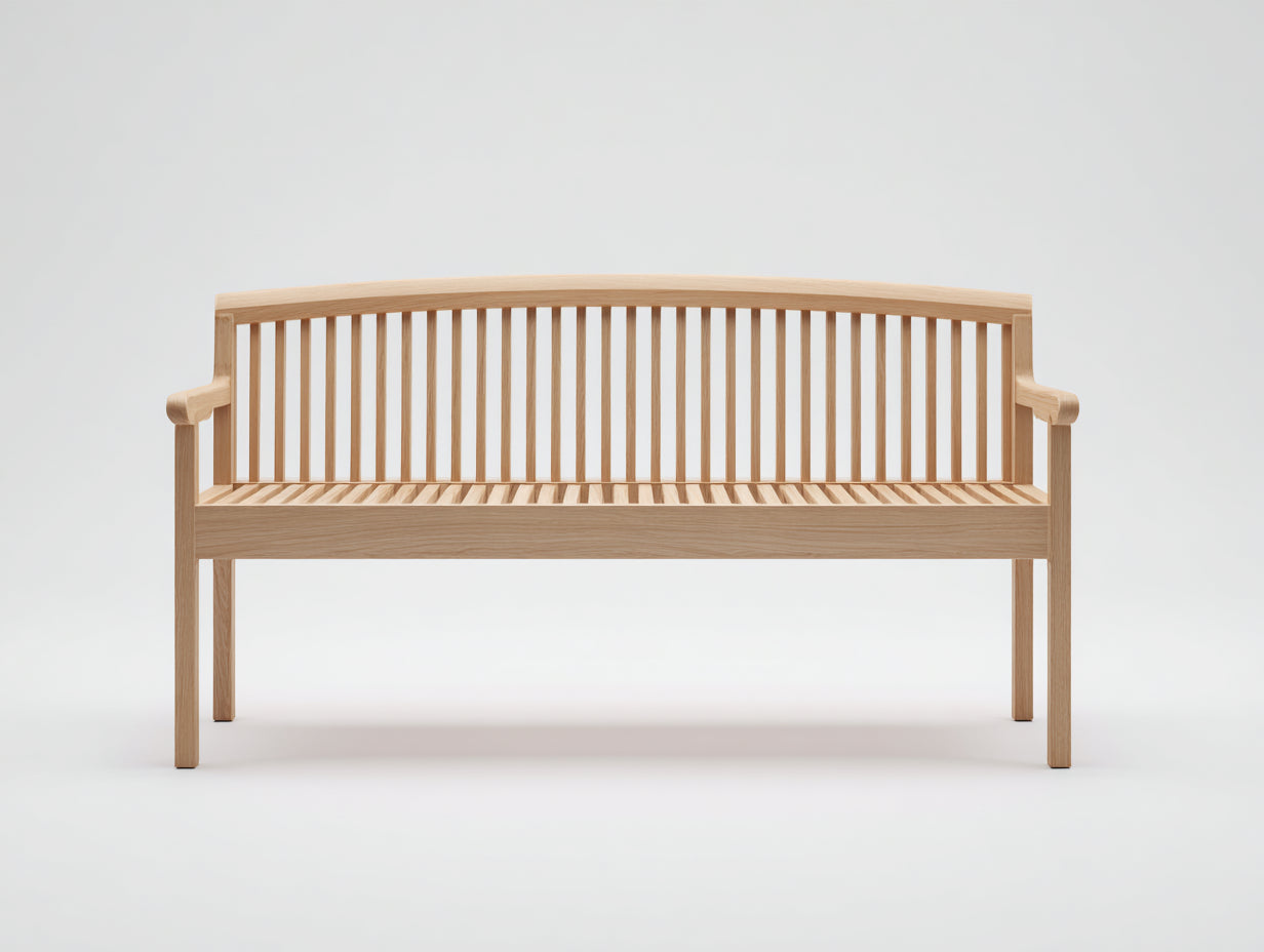 Bancos de jardín de madera 160 x 60 x 90 cm - Madera natural - Respaldo de listones y diseño clásico