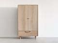Armarios de 2 puertas y 1 cajón 90x45x135 cm - roble claro - estilo nórdico para dormitorio