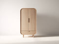 Armarios de dos puertas con cajón en MDF efecto roble natural 90 x 45 x 160 cm - diseño nórdico para dormitorio