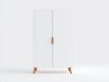 Armarios de 2 puertas en madera de ingeniería 90x45x165 cm - blanco-madera natural - diseño elevado