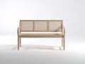 Bancos de jardín de madera 150x58x80 cm - madera natural - respaldo de listones con brazos