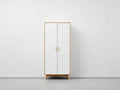 Armarios para dormitorio de madera de ingeniería 80 x 45 x 180 cm - Blanco y color madera - 2 puertas y diseño nórdico